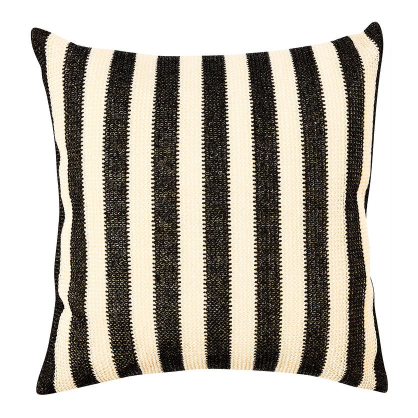 Outdoor cushions black 2025 and white stripes